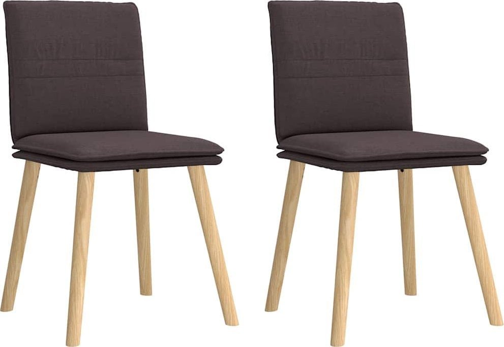 vidaXL Krzesła stołowe, 2 szt., ciemnobrązowe, obite tkaniną