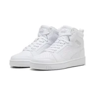 Buty trekkingowe dziecięce - Młodzieżowe sneakersy Rebound V6 Mid PUMA White Cool Light Gray - miniaturka - grafika 1