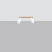 Lampy sufitowe - Verdo lampa sufitowa (spot) 2xGU10 biała/jasne drewno SL.1286 - miniaturka - grafika 1