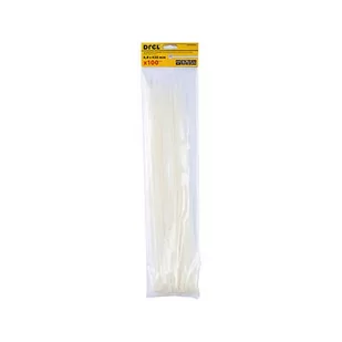 Opaska zaciskowa 4.8 x 430 mm biała nylon 100 szt. Drel - Taśmy izolacyjne i naprawcze - miniaturka - grafika 1
