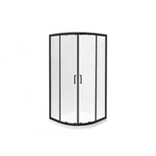Kabiny prysznicowe - BESCO MPB-90-190-C MODERN BLACK kabina półokrągła przejrzyste szkło 90 x 90 x 190 - miniaturka - grafika 1
