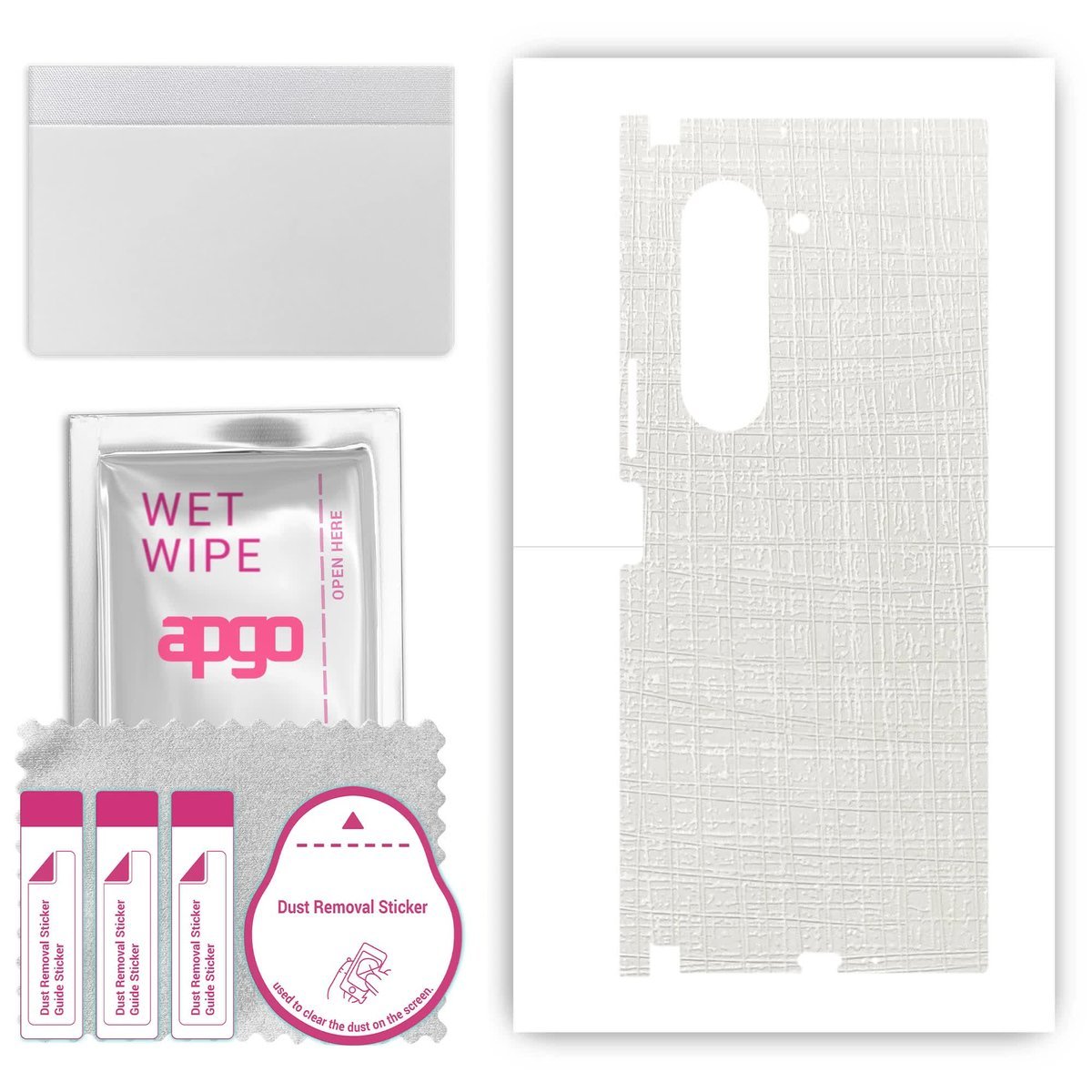 Folia naklejka skórka strukturalna na TYŁ+BOKI do Samsung Galaxy Z Fold 6 - Tkanina Biała - apgo SKINS