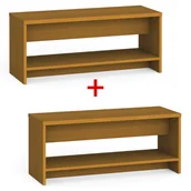 Wyposażenie sportowe i gimnastyczne - Ławka szatniowa z półka na obuwie 1+1 GRATIS, wzmocniona, 1000 mm, czereśnia - miniaturka - grafika 1