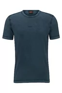 Koszulki męskie - BOSS Męski T-shirt Tokks z bawełnianego dżerseju z efektem wybielania słońca, Open Green388, M - miniaturka - grafika 1