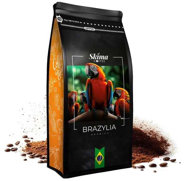 Kawa Mielona 500g BRAZYLIA 100% ARABICA Świeżo Palona SkimaCoffee + GRATIS