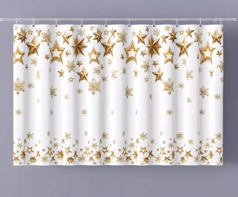 Firana woalowa , Moc złota z nadrukiem wys. 150cm (z belki)