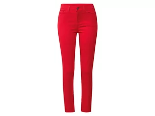Spodnie damskie - ESMARA ESMARA Jeansy damskie super skinny fit, długość 7/8 (36, Czerwony) - grafika 1