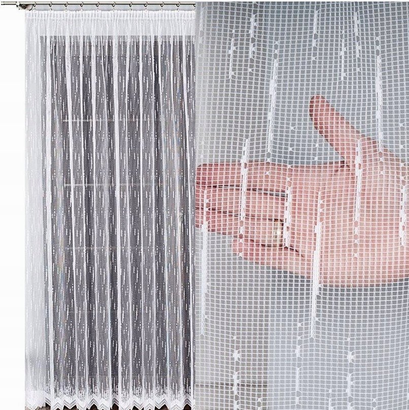 Firana żakardowa wzór 000146 wys. 250cm, kolor biały (na metry)