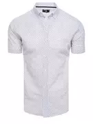 Koszule męskie - Koszula męska z krótkim rękawem biała Dstreet KX1028 - miniaturka - grafika 1