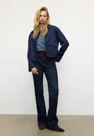 Kurtki damskie - Stradivarius Kurtka z kieszeniami z imitacji zamszu Morski XS - miniaturka - grafika 1