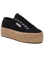 Espadryle damskie - Superga Espadryle 2790 Rope S51186W Czarny - miniaturka - grafika 1