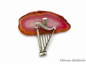 Naszyjniki - Zawieszka srebrna- Szara Harfa - miniaturka - grafika 1