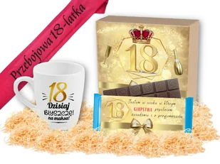 Prezent na 18 Urodziny dla Dziewczyny Pudełko Prezentowe Szarfa Kubek - Zestawy upominkowe - miniaturka - grafika 1