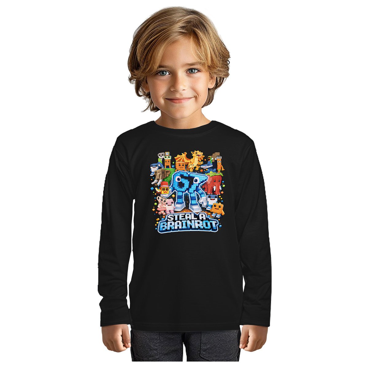BLUZKA DZIECIĘCA 67 SIX SEVEN VIRAL BRAINROT LONGSLEEVE DLA DZIECKA 134-140