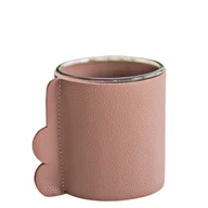 Wazony i flakony - Wazon szklany w osłonce brudny róż 9 x 10 cm - miniaturka - grafika 1