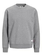Bluzy męskie - JACK & JONES Męska bluza RDDANDY Sweat Crew Neck SN, jasnoszary melanż/szczegóły: melanż, L, jasnoszary melanż/szczegóły: melanż, L - miniaturka - grafika 1