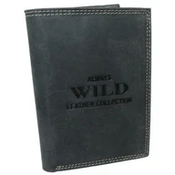 Portfele - Portfel Męski Skórzany WILD Skóra Licowa Duży Pionowy Bez Zapięcia Zamszowy CZARNY ''De Luxe'' 8932 13 x 10 x 3 [cm] - miniaturka - grafika 1