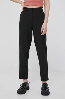 Spodnie damskie - Only spodnie damskie kolor czarny proste medium waist - grafika 1