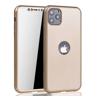 Etui na telefon komórkowy Etui ochronne 360 stopni Osłona ekranu Zderzak Apple Samsung Huawei, Do telefonu komórkowego: Apple iPhone 11 Pro Max, Kolor: Złoty - Etui i futerały do telefonów - miniaturka - grafika 1