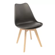 Krzesła - Krzesło na drewnianych nogach, 49x52x82 cm, czarny - miniaturka - grafika 1