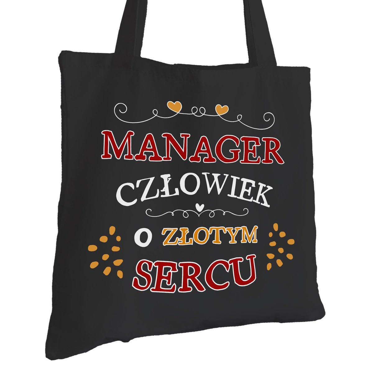 Torba Bawełniana dla Managera Czarna Na Prezent Ekologiczna Trwały Nadruk