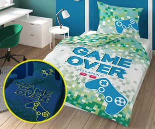 Pad Pościel bawełniana świecąca w ciemności 140x200 Fluo Gamer dla gracza - Pościel - miniaturka - grafika 1