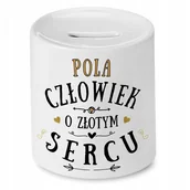 Skarbonki - Skarbonka dla Poli na Urodziny Idealny Prezent z Nadrukiem ze Zdjęciem + Opakowanie na prezent (wzór 01) - miniaturka - grafika 1