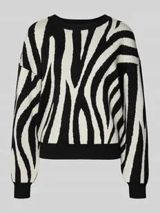 Sweter z dzianiny o kroju regular fit z mieszanki wiskozy model ‘SILJEANIMAL’ - Swetry damskie - miniaturka - grafika 1