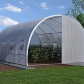 Szklarnie ogrodowe - Szklarnia tunelowa o stalowej konstrukcji z drzwiami 12 m² - dł. 400 x szer. 300 x wys. 200 cm - ALOCASIA - miniaturka - grafika 1