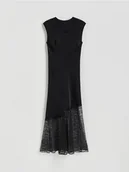 Sukienki - Reserved - Sukienka midi z koronką - czarny - miniaturka - grafika 1