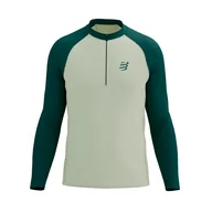 Koszulki sportowe męskie - COMPRESSPORT Koszulka biegowa męska TRAIL HZ LS T-SHIRT sugar/storm - miniaturka - grafika 1