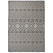 Dywany zewnętrzne - vidaXL Dywan zewnętrzny o płaskim splocie, 120x170 cm, czarne pasy - miniaturka - grafika 1