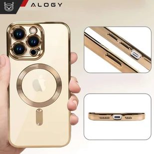 Etui MagSafe Case do Apple iPhone 14 Pro Max Alogy Glamour Luxury Ring obudowa Złote przezroczyste - Etui i futerały do telefonów - miniaturka - grafika 5