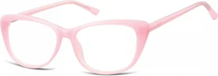 Sunoptic Okulary oprawki korekcyjne Kocie Oczy zerówki CP129B różowe - Okulary korekcyjne, oprawki, szkła - miniaturka - grafika 1