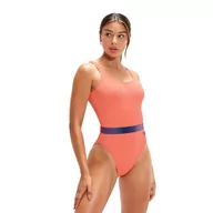 Stroje kąpielowe - Strój pływacki jednoczęściowy damski Speedo Belted Deep U-Back - miniaturka - grafika 1
