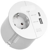 Gniazdka elektryczne - BACHMANN LOOP IN CHARGE 1xCEE7/3 ws, 1x USB A/C 22W 1xKBD 0,2m - miniaturka - grafika 1