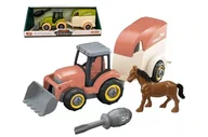 Zabawki konstrukcyjne - Mini farma traktor z przyczepą do skręcania Artyk - miniaturka - grafika 1