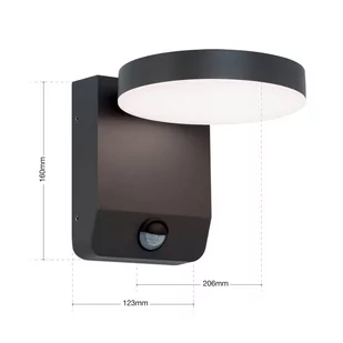 Kinkiet zewnętrzny LED Hendryk z czujnikiem czarny - Lampy ogrodowe - miniaturka - grafika 3