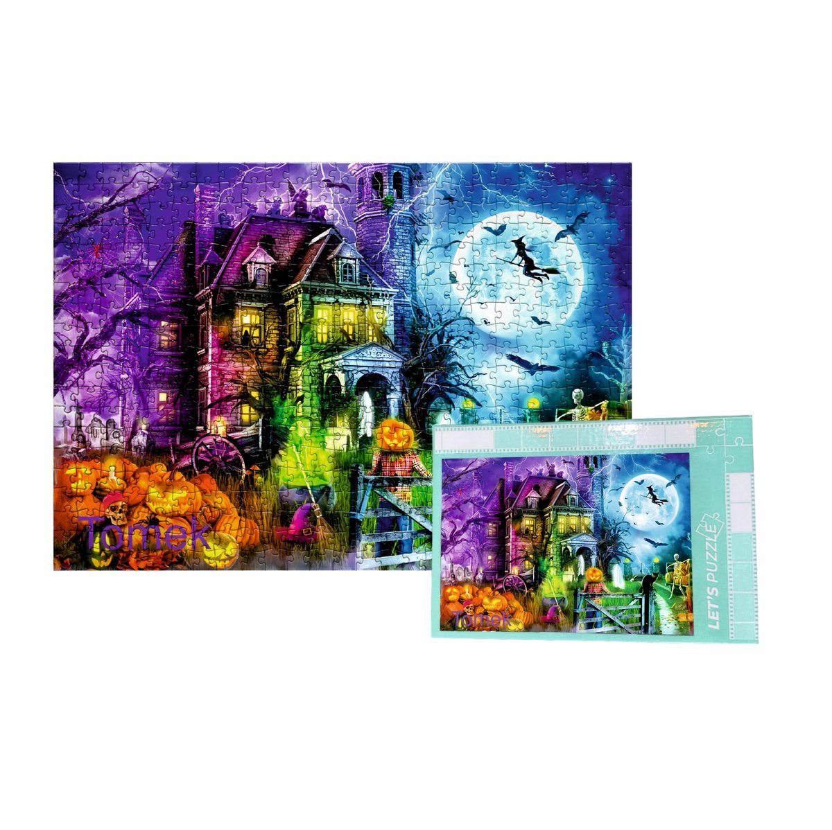 Personalizowane Puzzle Halloween pumpkins witch scary - 500el - Różne Wzory