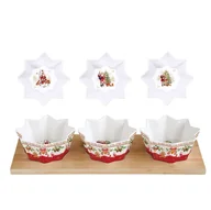Miski i półmiski - Easy life Miseczki Do Dipów I Na Przekąski Porcelanowe Na Podstawce Christmas Memories Biało-Czerwone 3 Szt - miniaturka - grafika 1