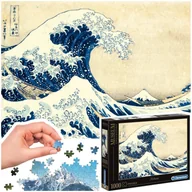 Puzzle - Clementoni puzzle Hokusai Wielka fala w Kanagawie drzeworyt 1000 elementów - miniaturka - grafika 1
