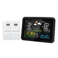 Stacje pogodowe - Stacja pogodowa Termometr z czujnikiem Wyświetlacz HD VA Domowe stacje pogodowe Dokładny miernik temperatury i wilgotności Prognoza pogody Ciśnienie powietrza Faza księżyca - miniaturka - grafika 1