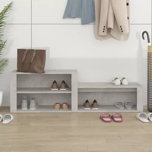 Szafka na buty, szarość betonu, 150x35x45 cm - Szafki na buty - miniaturka - grafika 4