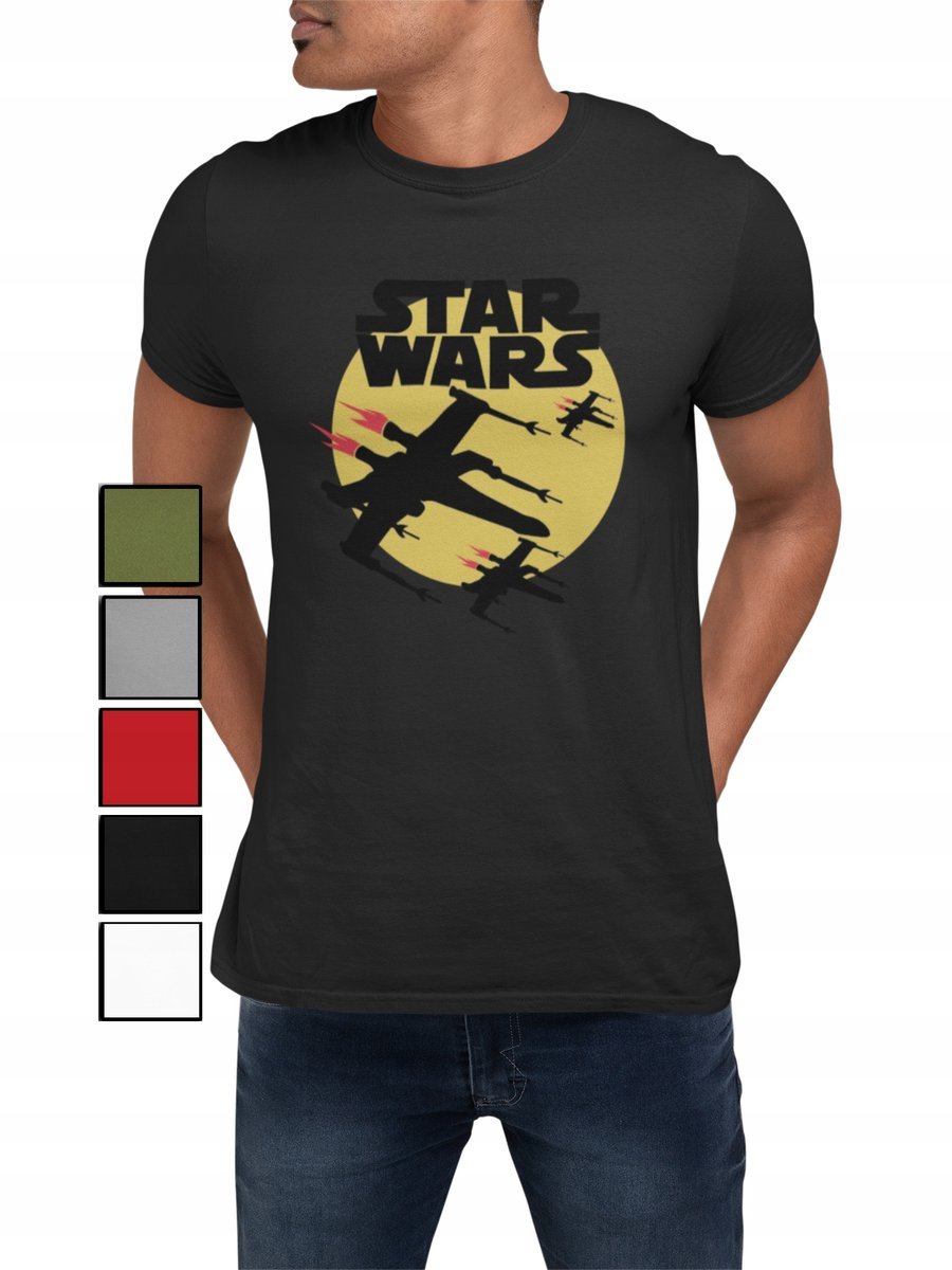 Koszulka T-Shirt Męska Z Nadrukiem Star Wars Lord Napis Yoda -Xl