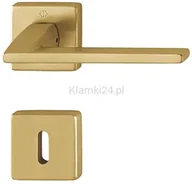 Klamki - Bergamo - Klamki z kwadratowym szyldem z mosiądzu, złoty F78-1 Resista - miniaturka - grafika 1