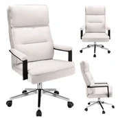 Fotele i krzesła biurowe - Fotel biurowy, podłokietniki, Sego, ekoskóra, biały - miniaturka - grafika 1