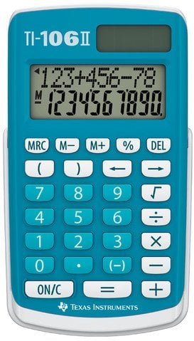 Texas Instruments TI 106-II, Pocket, Basic, 2 lines, Battery/Solar, Blue, White