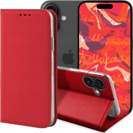 Etui i futerały do telefonów - ETUI Z KLAPKĄ DO APPLE IPHONE 16 CZERWONE ZAMYKANE MAGNETYCZNE KABURA CASE - miniaturka - grafika 1