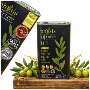 Oliwa z oliwek Extra Virgin 3L Physis of Crete Świeża 2026 0,23% Nagradzana