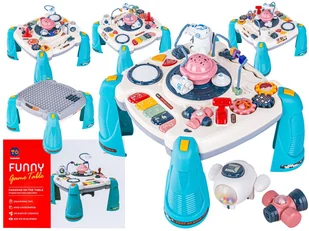 STOLIK 2W1 DLA DZIECI EDUKACYJNY ZIELONY - Zabawki interaktywne dla dzieci - miniaturka - grafika 1